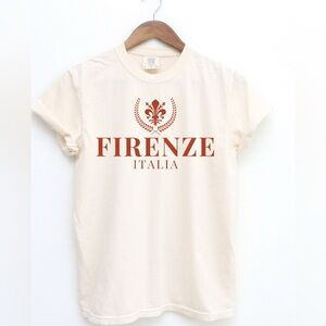 Firenze, Italia Comfort Colors Cotton Short Sleeve Tee, Ivory, Unisex, New